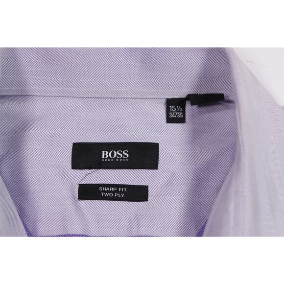 Hugo Boss Sharp Fit 2-Ply Light Purple French Cuff Dress Shirt 15.5-34/35 - Picture 6 of 9